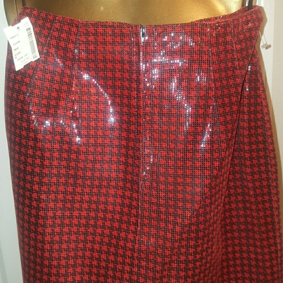 Irka Red/ Black Pencil Skirt - Picture 3 of 4